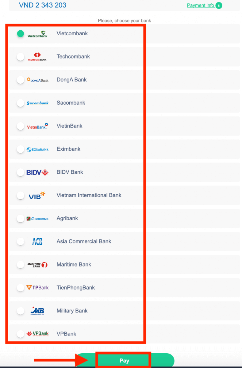 Deposite dinheiro no ExpertOption via Internet Banking