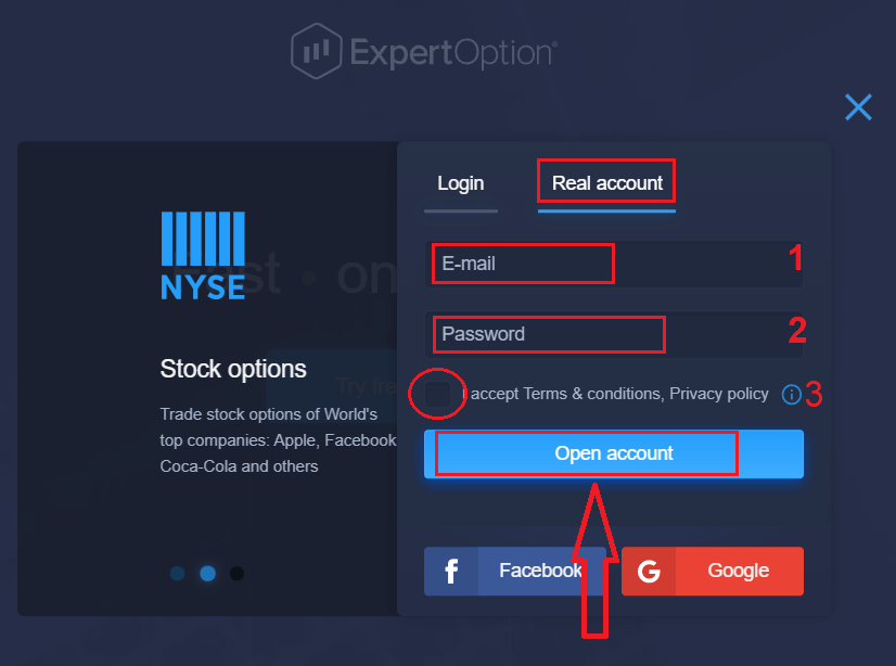 Cómo registrar y verificar la cuenta en ExpertOption