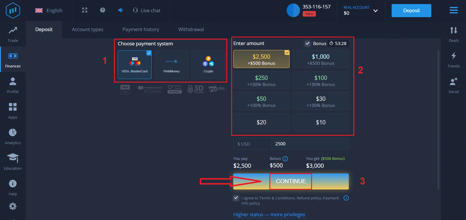 Como registrar e fazer login na conta no ExpertOption