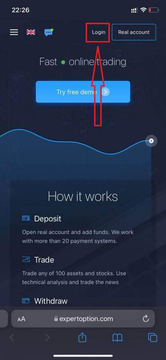 Cómo iniciar sesión y retirar dinero de ExpertOption